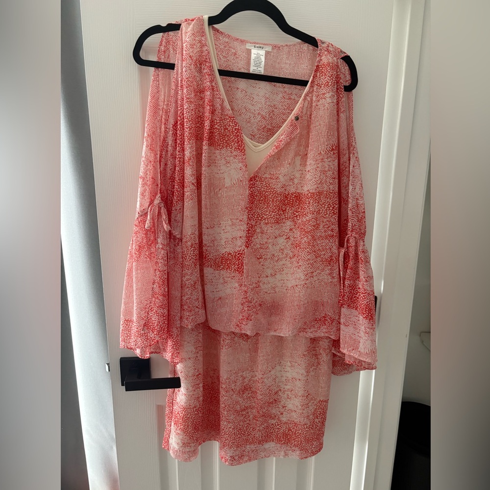 Esley Red and White Women's Top